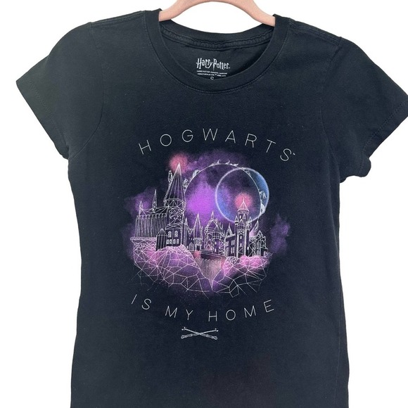 Hogwarts Is My Home Shirt, Harry Potter Black Blouse size Small 100% Cotton‎ - Picture 2 of 5